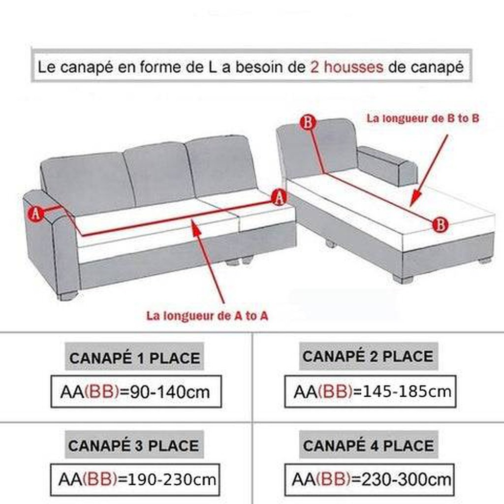 Housse canapé d'angle universelle à design matelassé - Plaid canapé d'angle gris pour maison - HousseDecor