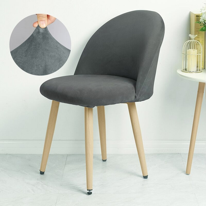 Housse de Chaise Style <br/> Scandinave Velours - Gris