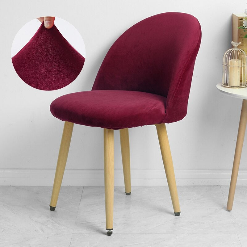 Housse de Chaise <br/> Scandinave Velours - Rouge Bordeaux