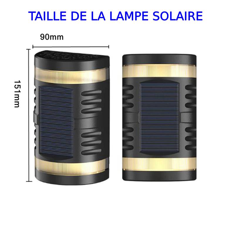 Lampadaire de jardin Sdlogal Lampe Solaire Exterieur Jardin - Applique  Murale Led Extérieure IP65 Étanche - 2pcs Haut Et Bas - Noir