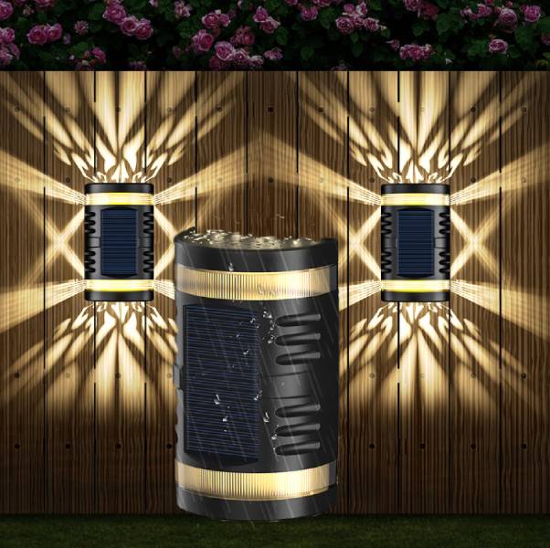 Lampadaire de jardin Sdlogal Lampe Solaire Exterieur Jardin - Applique  Murale Led Extérieure IP65 Étanche - 2pcs Haut Et Bas - Noir