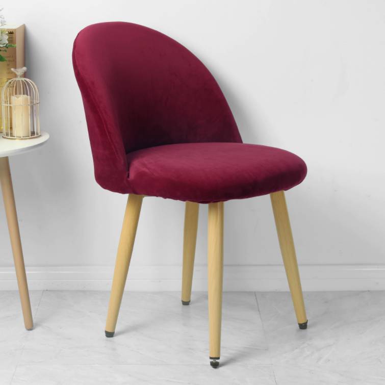 Housse de Chaise <br/> Scandinave Velours - Rouge Bordeaux
