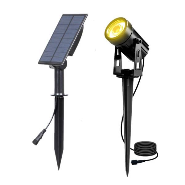 Lampe solaire pour éclairage extérieur - Spot solaire extérieur avec Piquet