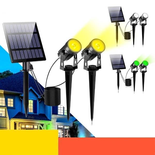 Lampe solaire pour éclairage extérieur - Spot solaire extérieur avec Piquet